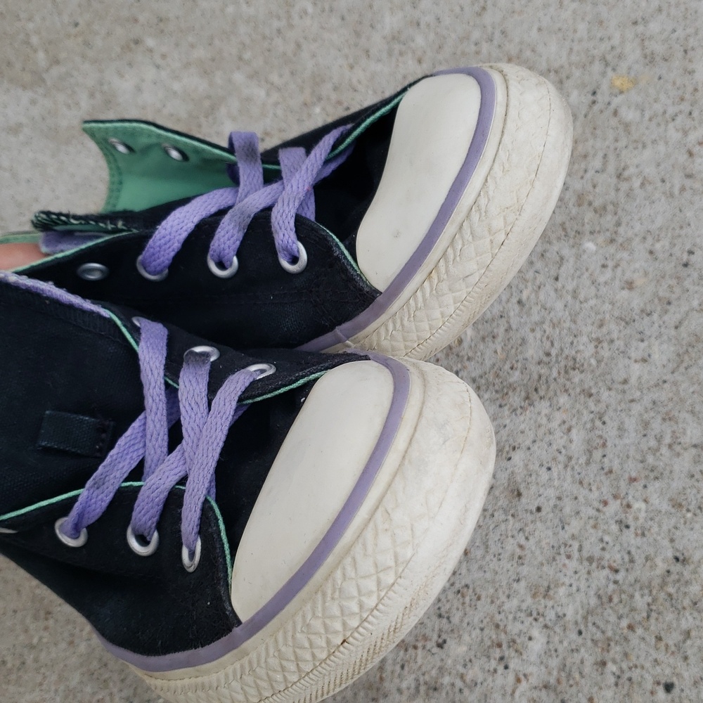 Converse Canvas Double Tongue Sneakers Classic All Star Size 4 Youth 6 Womens - Picture 14 of 16
